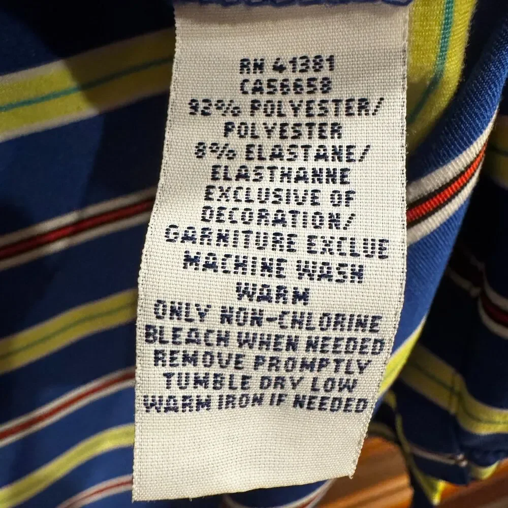 Polo Ralph Lauren Men's Performance Blue Striped Golf Stretch Polo Shirt Medium